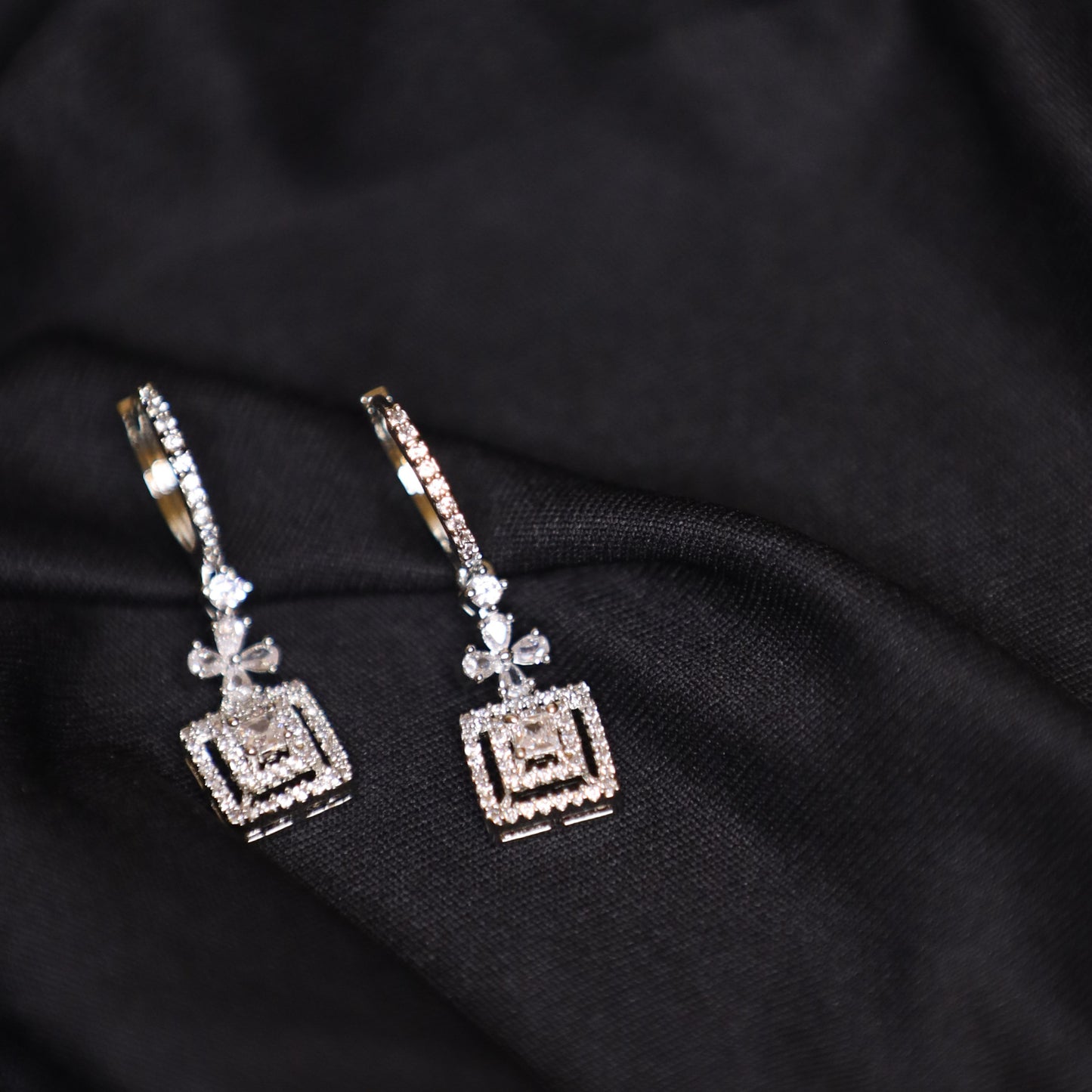 Silver Luna AD Earrings