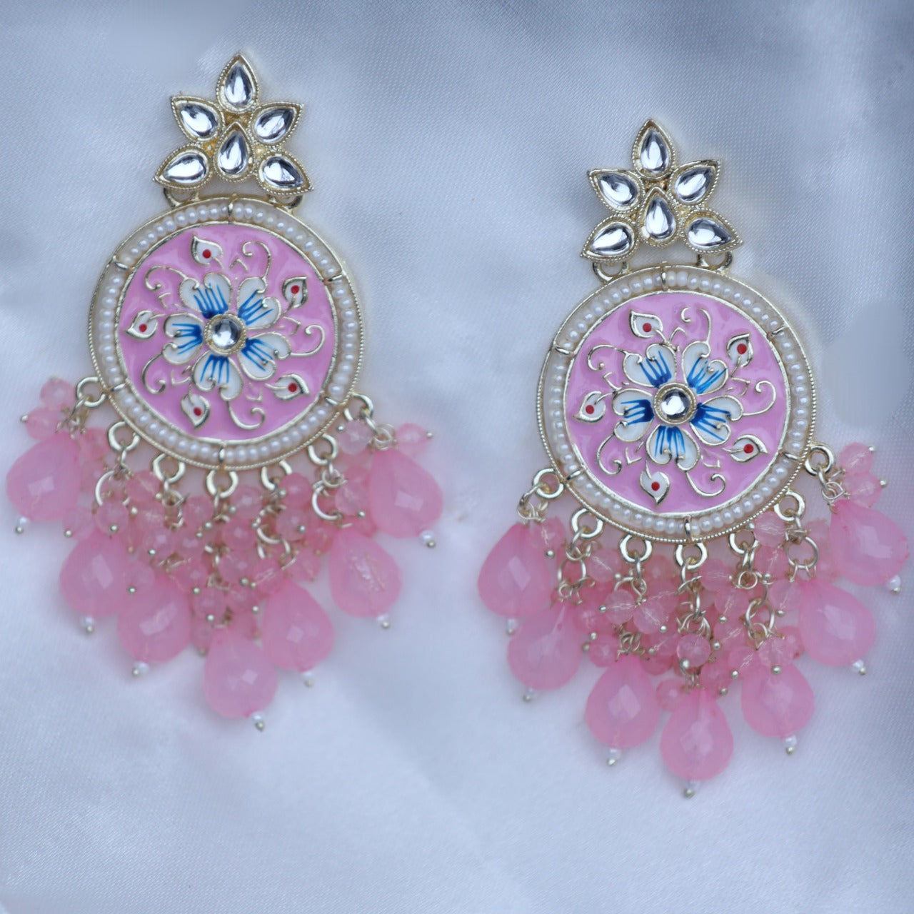 Pink Radha Earrings