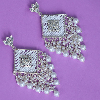 White Meera Earrings