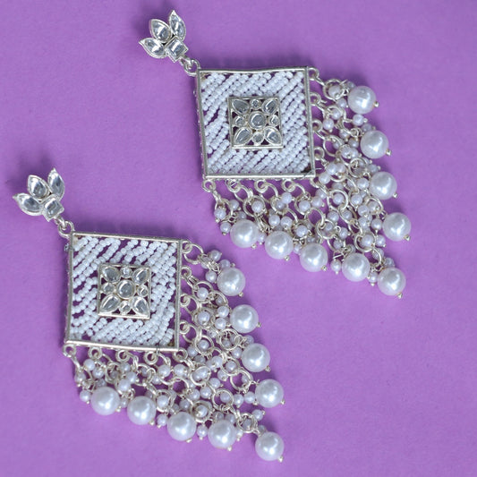 White Meera Earrings