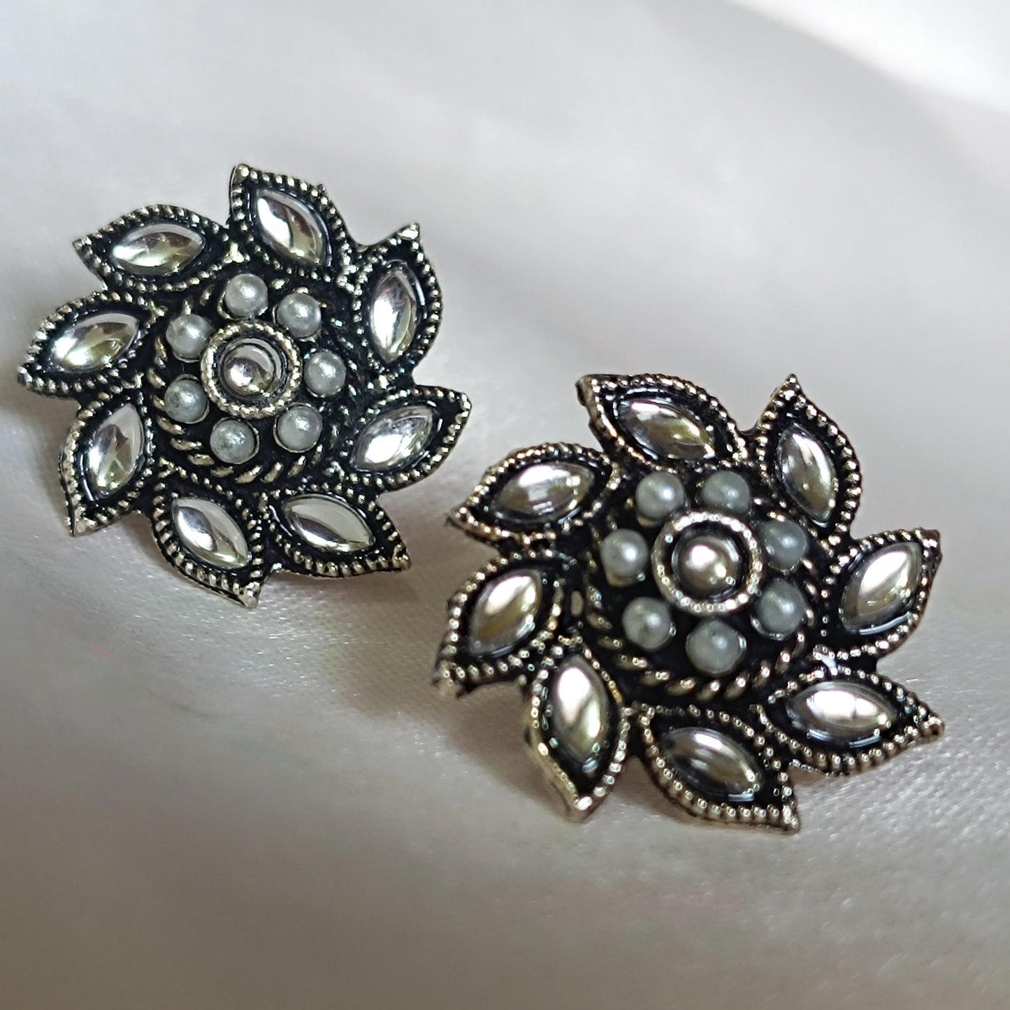White Enid Studs