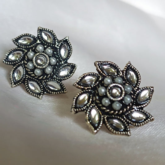 White Enid Studs