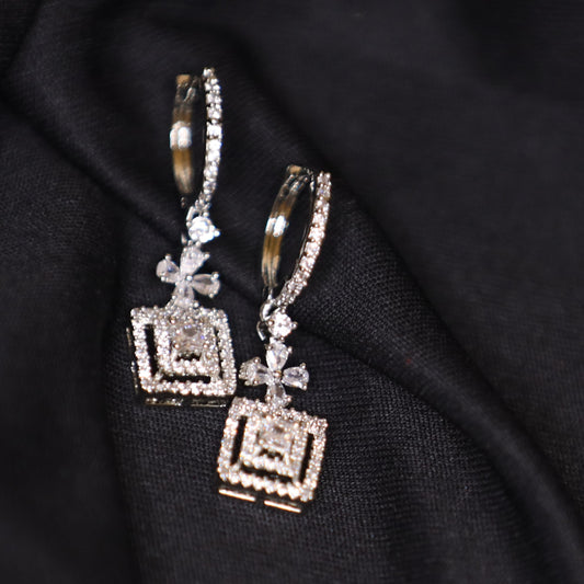 Silver Luna AD Earrings
