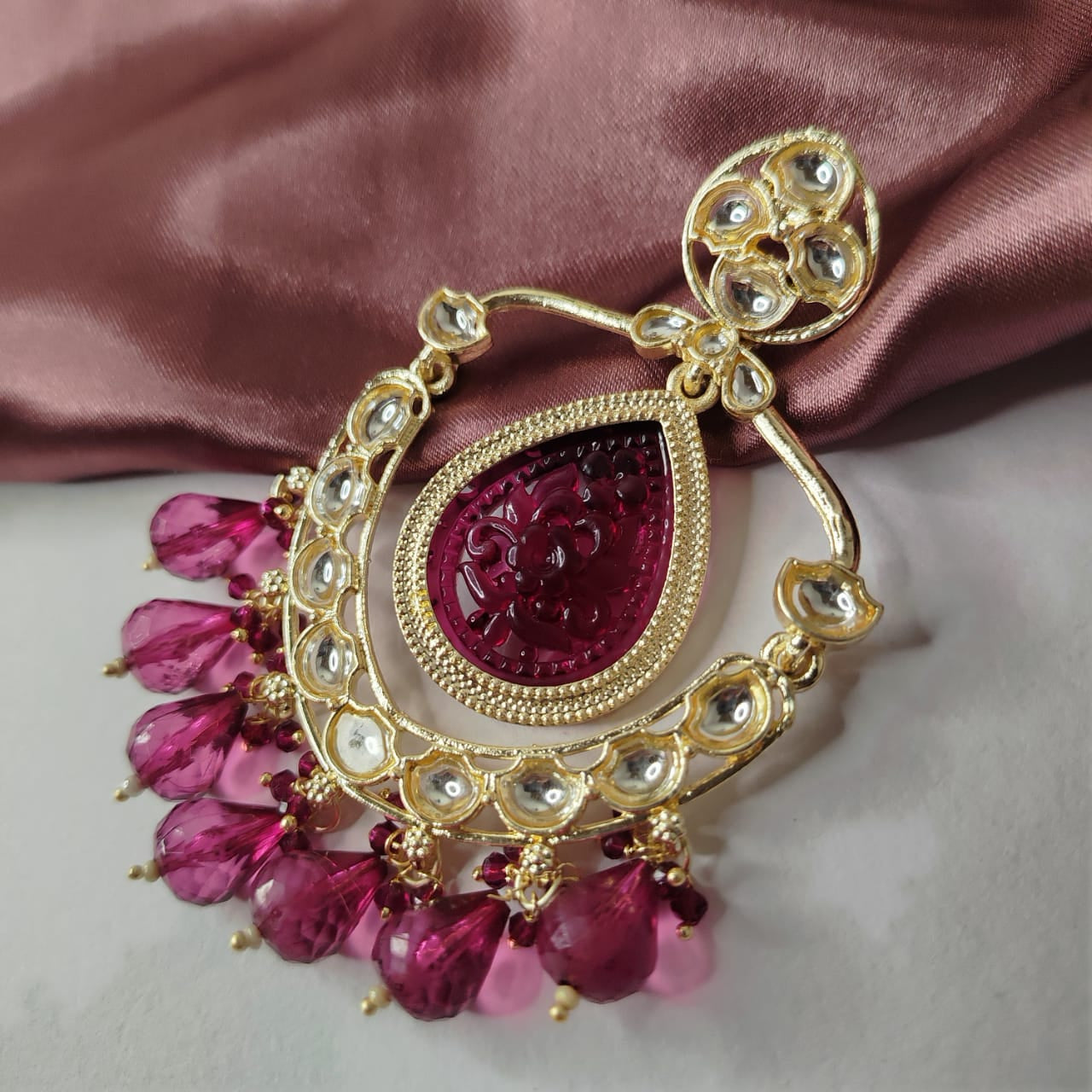 Wine Reet Earrings