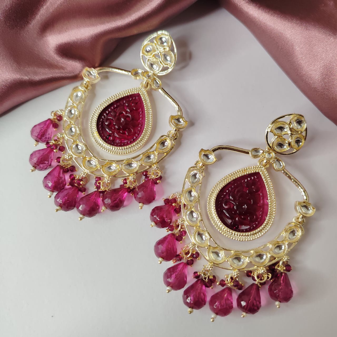 Wine Reet Earrings