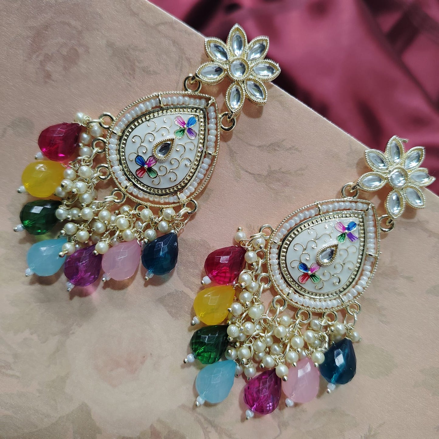 Multicolor Radha2 Earrings