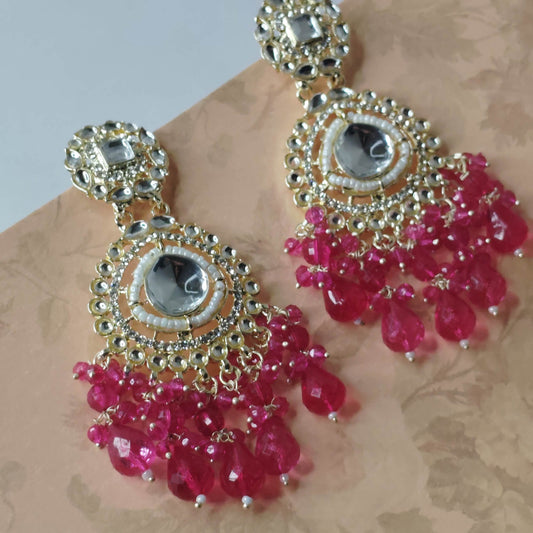 Pink Kashwi Chandbalis