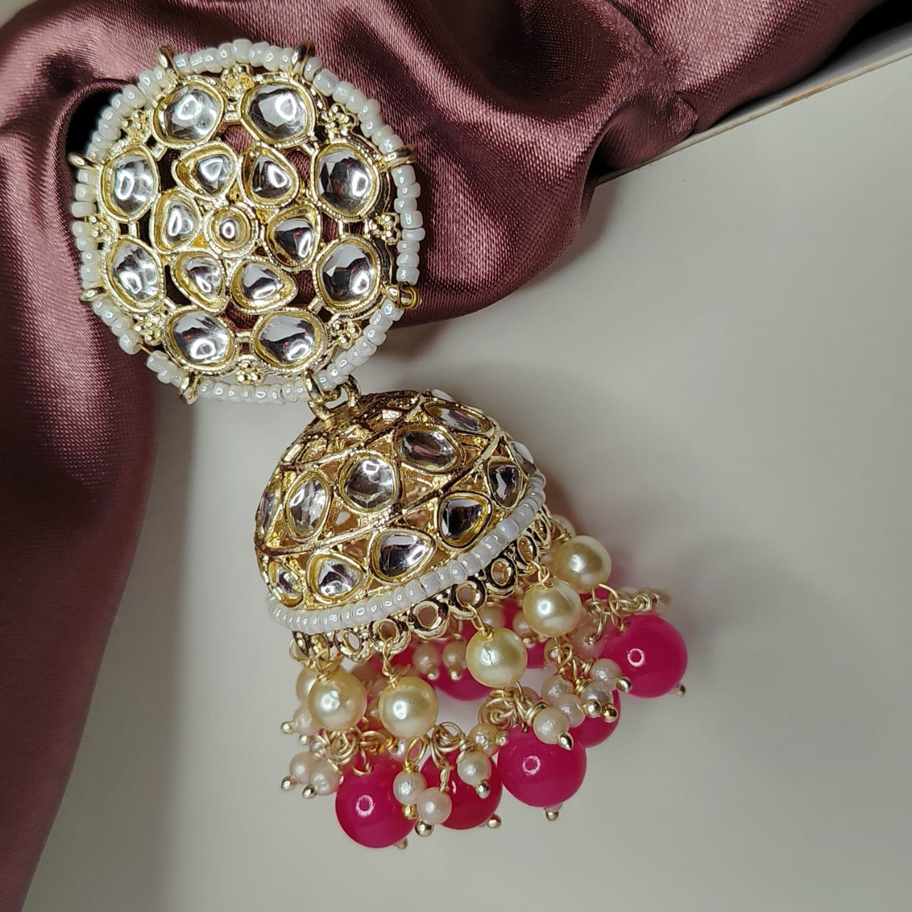 Pink Avni Jhumka