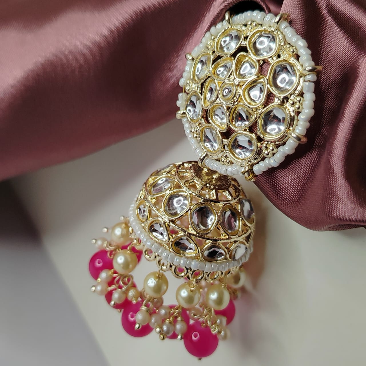 Pink Avni Jhumka