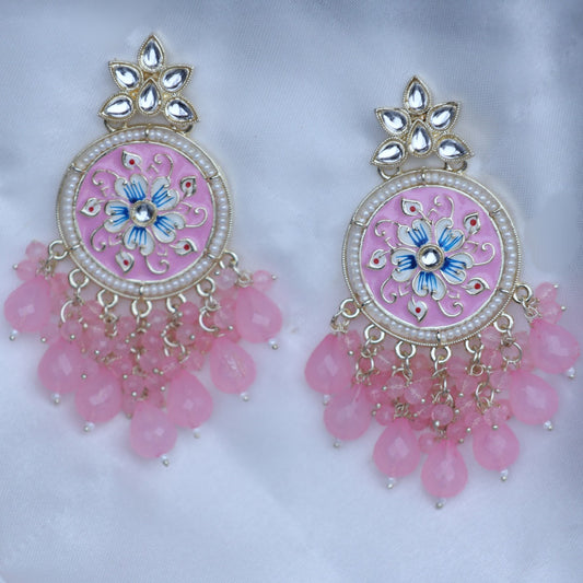 Pink Radha Earrings
